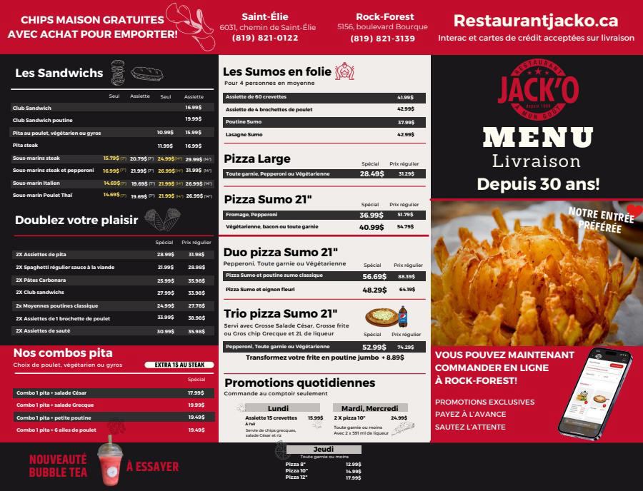 Delivery Jack-O Menu