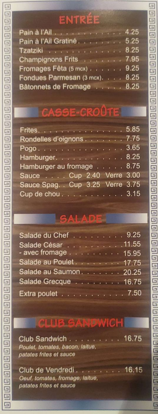 Pizzeria Grand Constant Menu