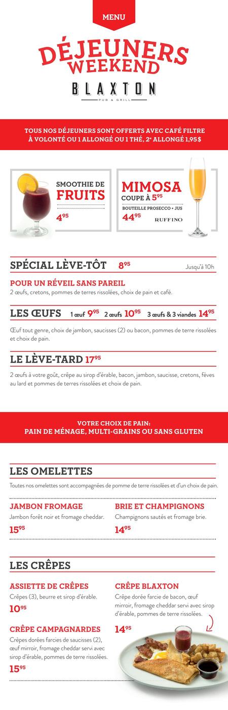 Menu déjeuner