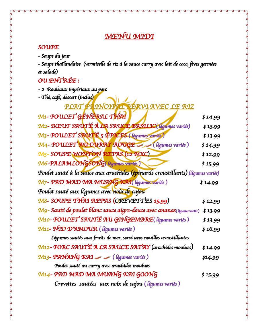menu midi