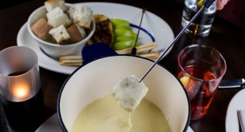 Enjoy a fondue in the restaurant