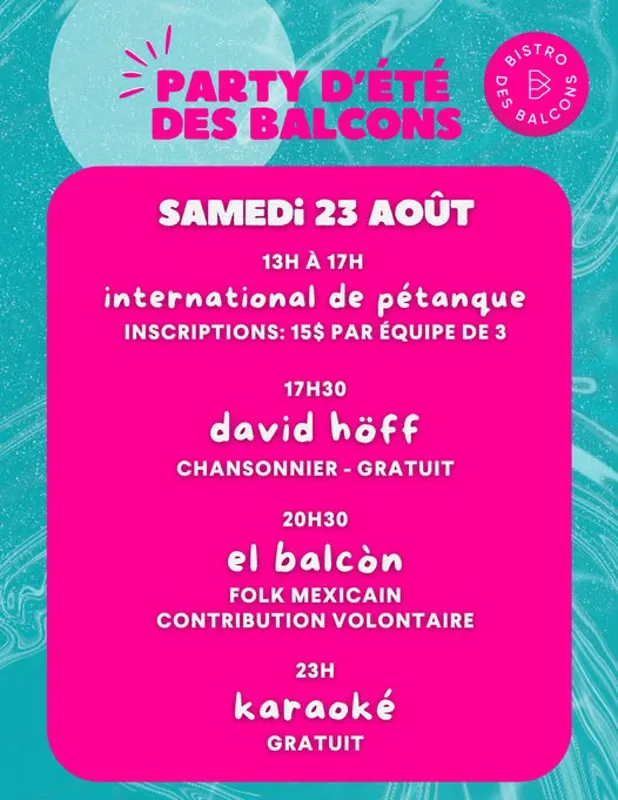 Image événement Bistro des Balcons