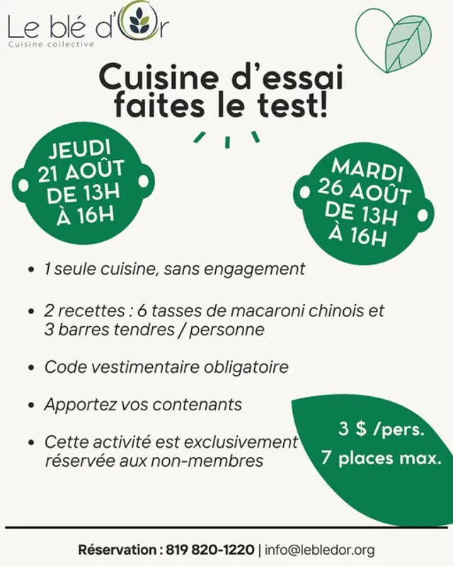 Image event Cuisines Collective Le Blé d'Or de Sherbrooke