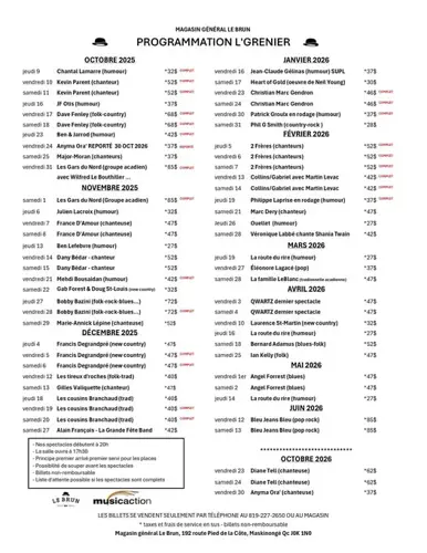 Image Ã©vÃ©nement Le Magasin général Le Brun- Salle de spectacles