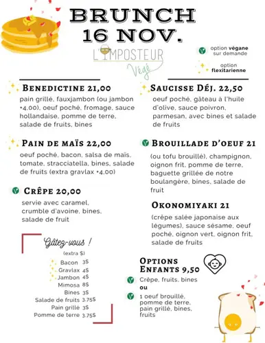 Image Ã©vÃ©nement L'Imposteur Resto-Traiteur Flexi-Végé