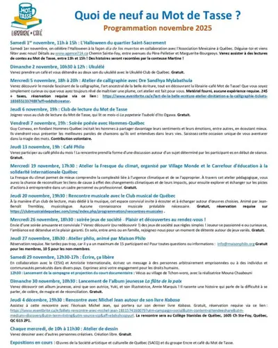 Image Ã©vÃ©nement Le Mot de Tasse...librairie..cafe