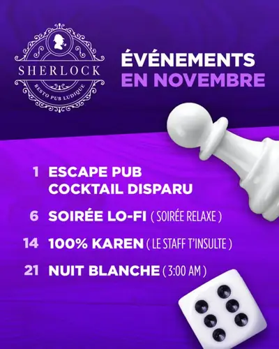 Image Ã©vÃ©nement Sherlock Resto Pub Ludique