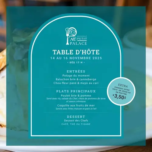 Image Ã©vÃ©nement Restaurant Au Petit Palace