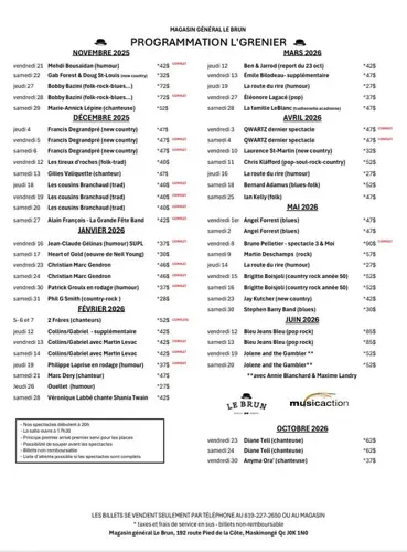 Image Ã©vÃ©nement Le Magasin général Le Brun- Salle de spectacles