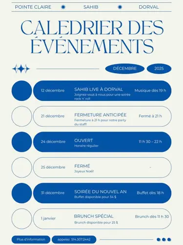 Image event Sahib Indian Restaurant - DORVAL: Dine-In & Take-Out