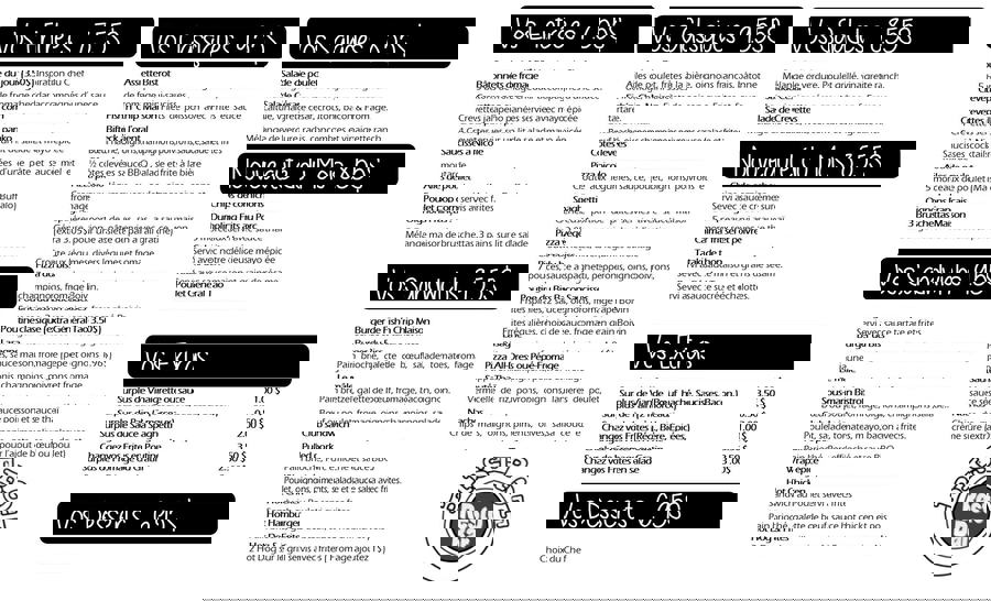 Menu Bistrot du Fjord