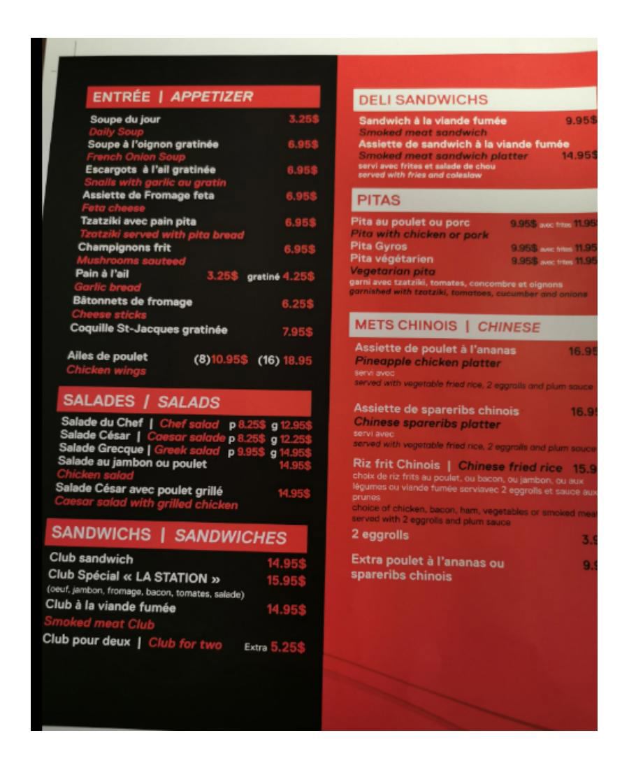Menu