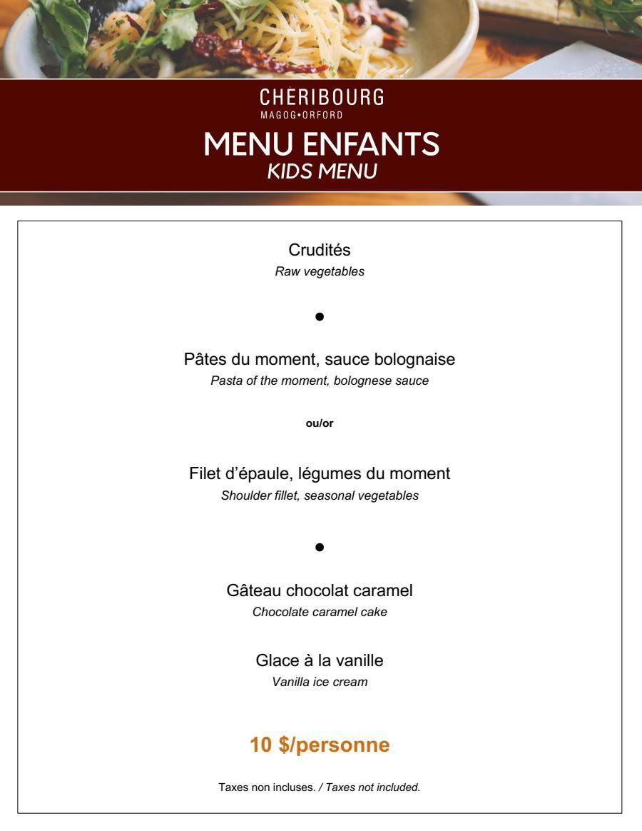 Menu enfants
