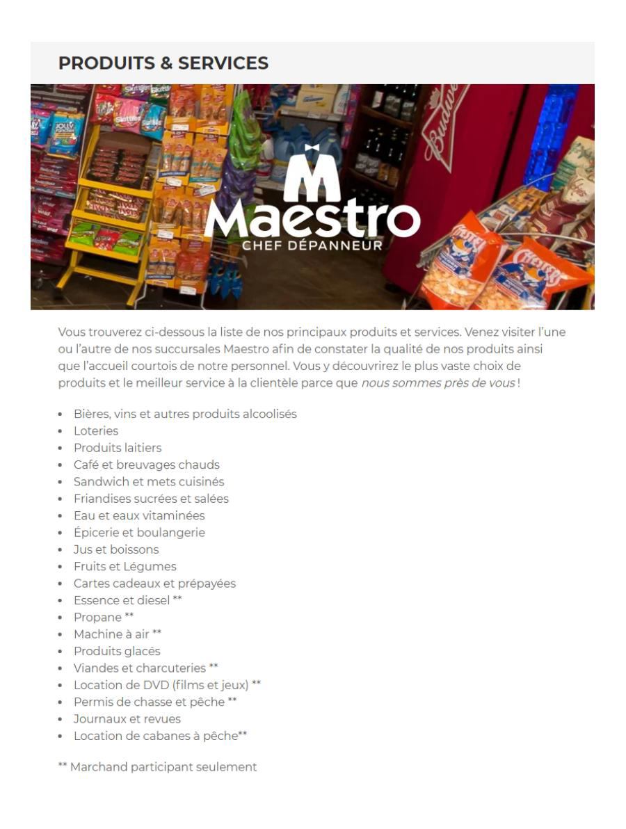 produits et services