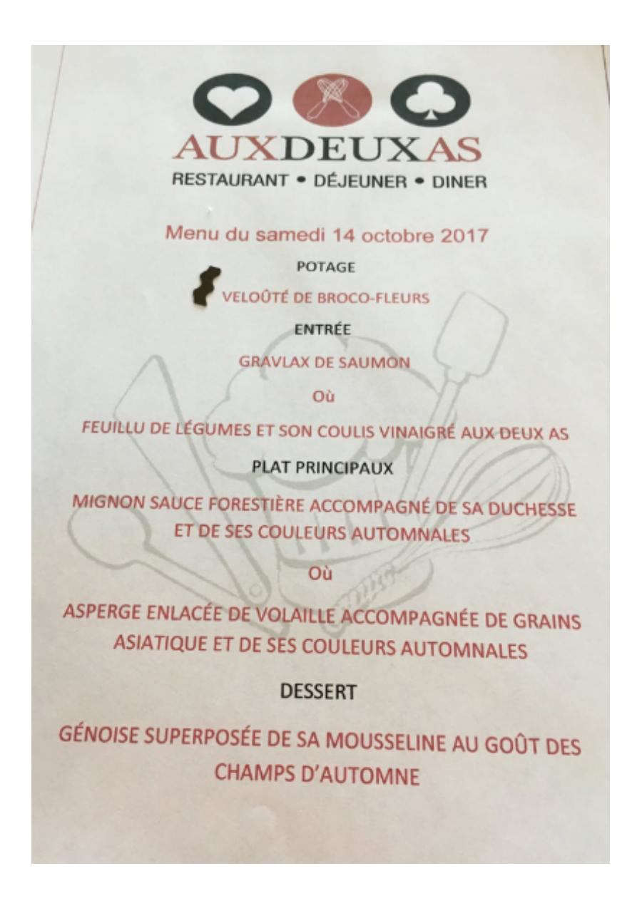 Menu en exemple