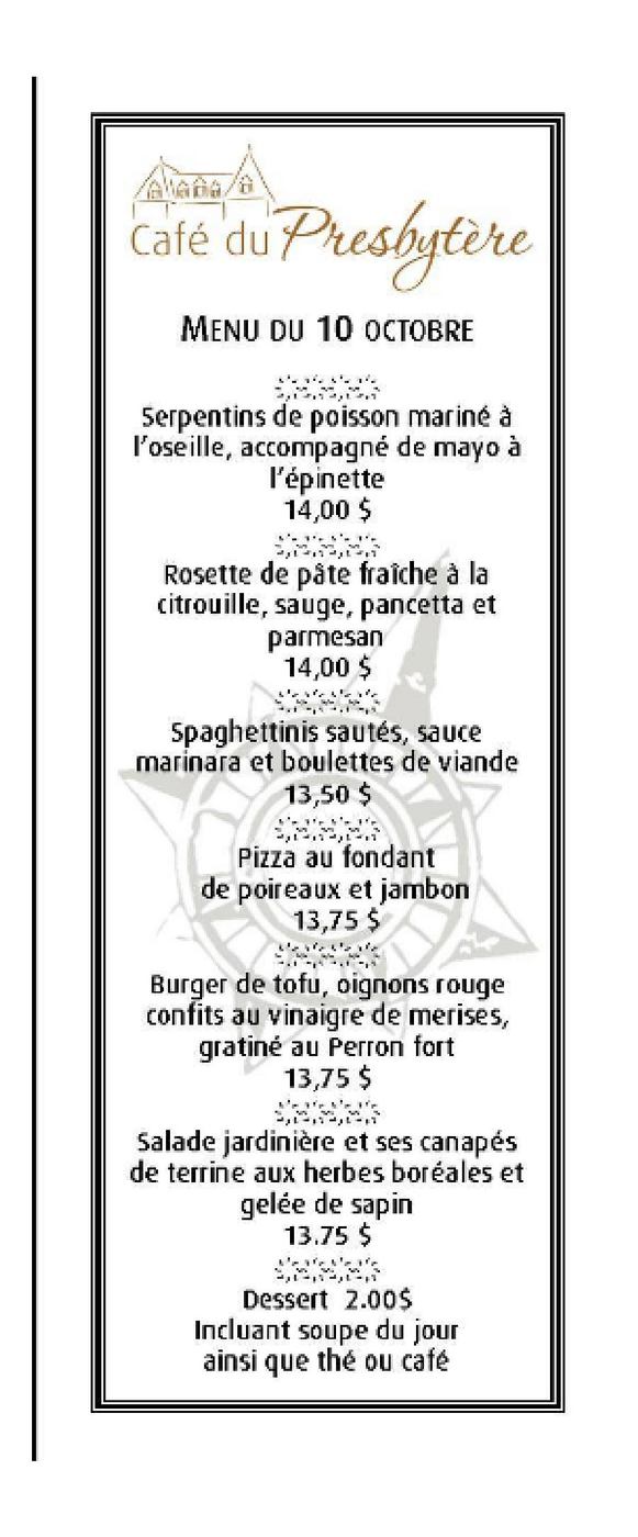 exemple de menu