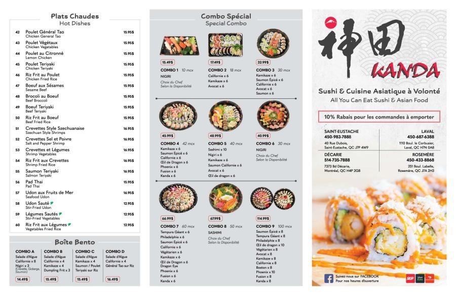 Menu Kanda Decarie