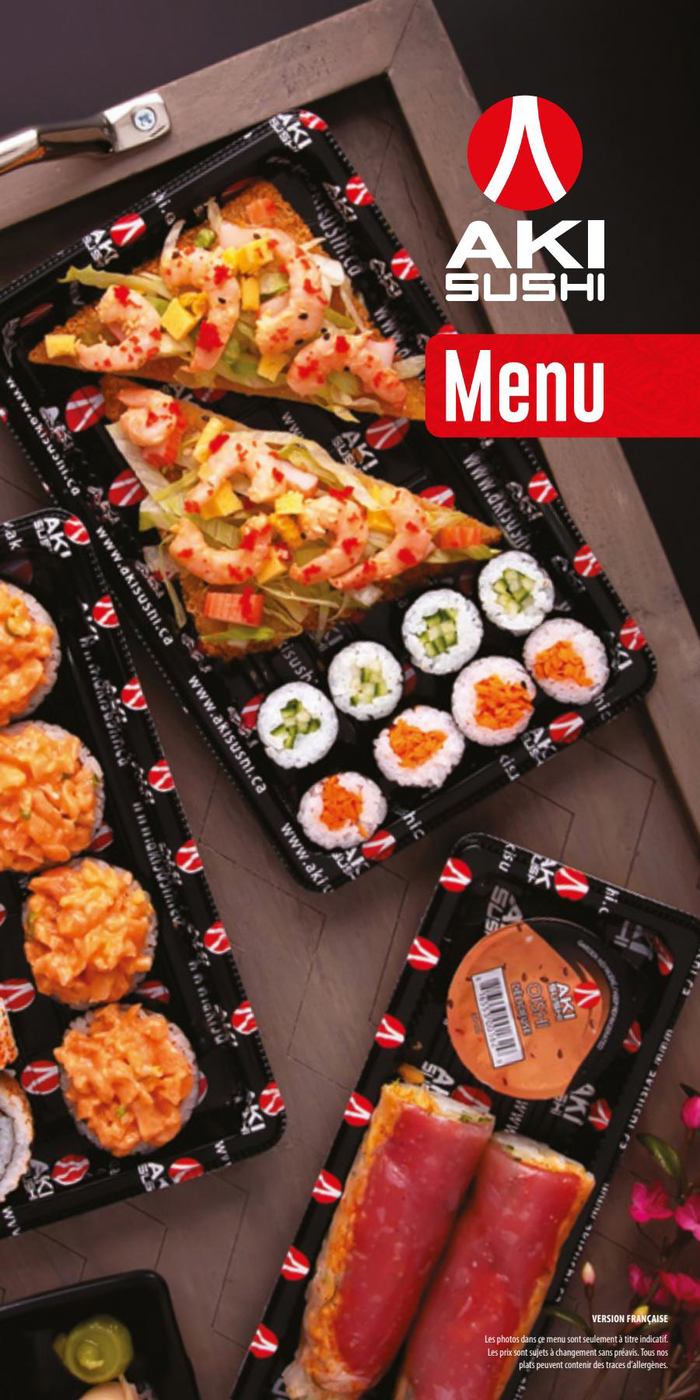 Menu pour emporter Aki Sushi