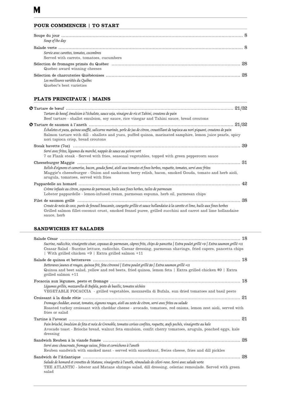 Menu Maggie Oaks Midi