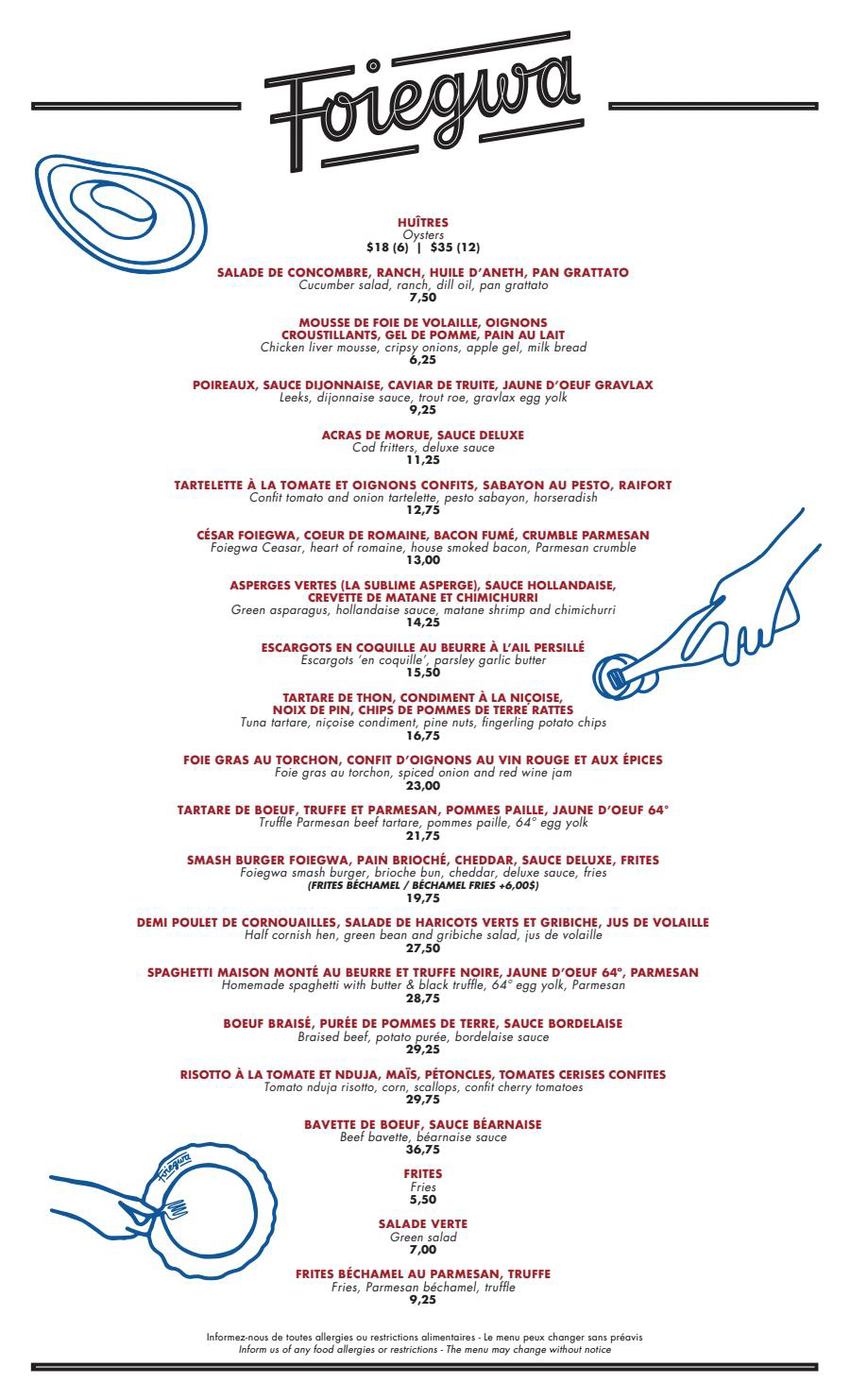 Menu Soir Foiegwa