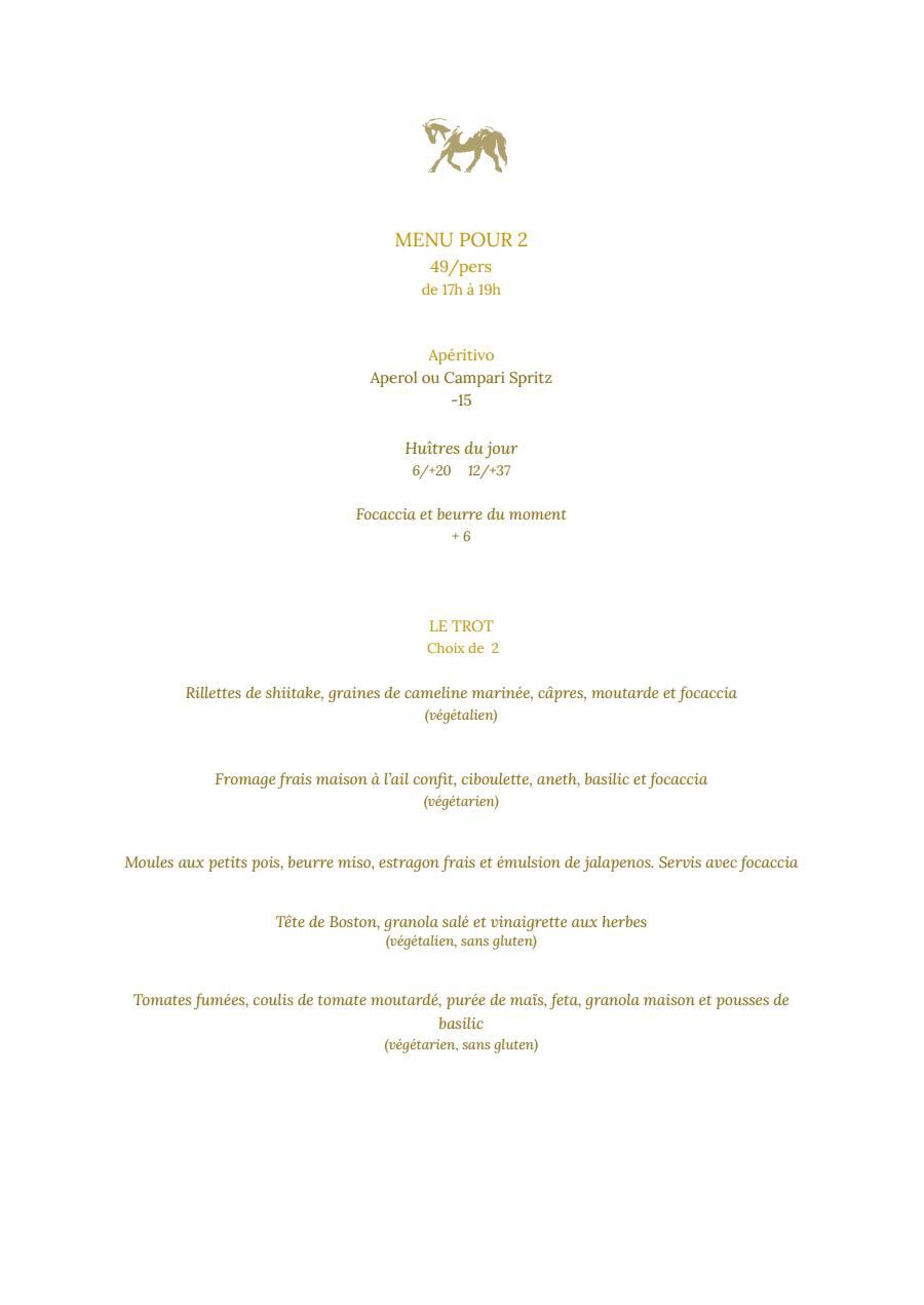 Menu Perles et Paddock