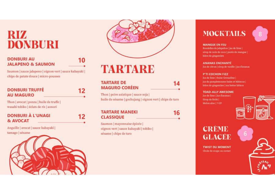 Menu Château Maneki