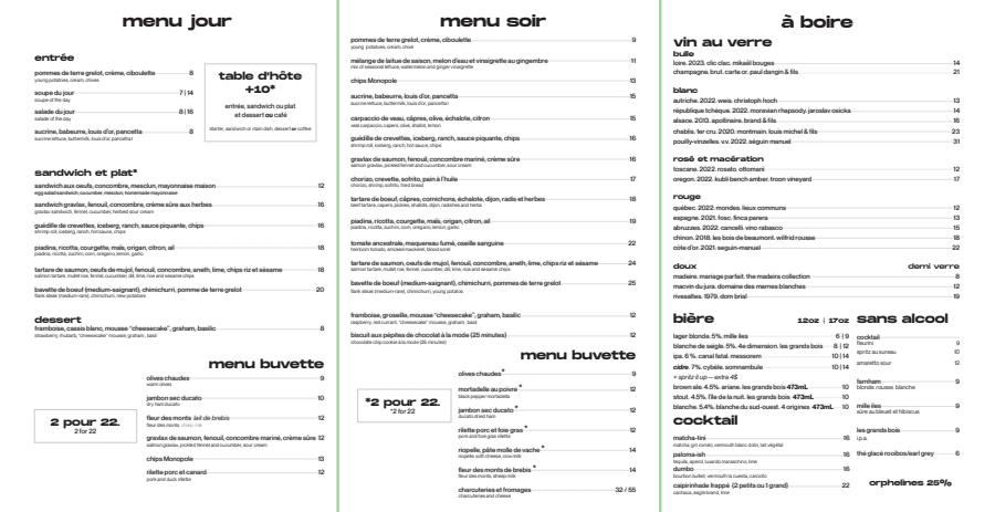 Menu Monopole
