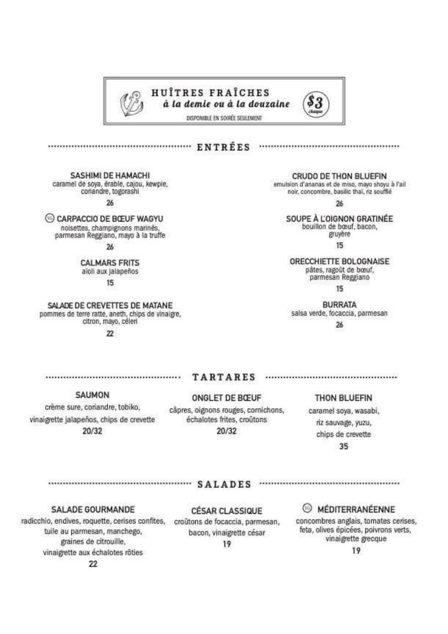 Menu Restaurant Grinder