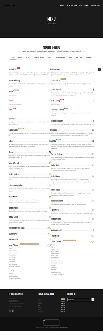 Menu Fenêtre Sur Kaboul