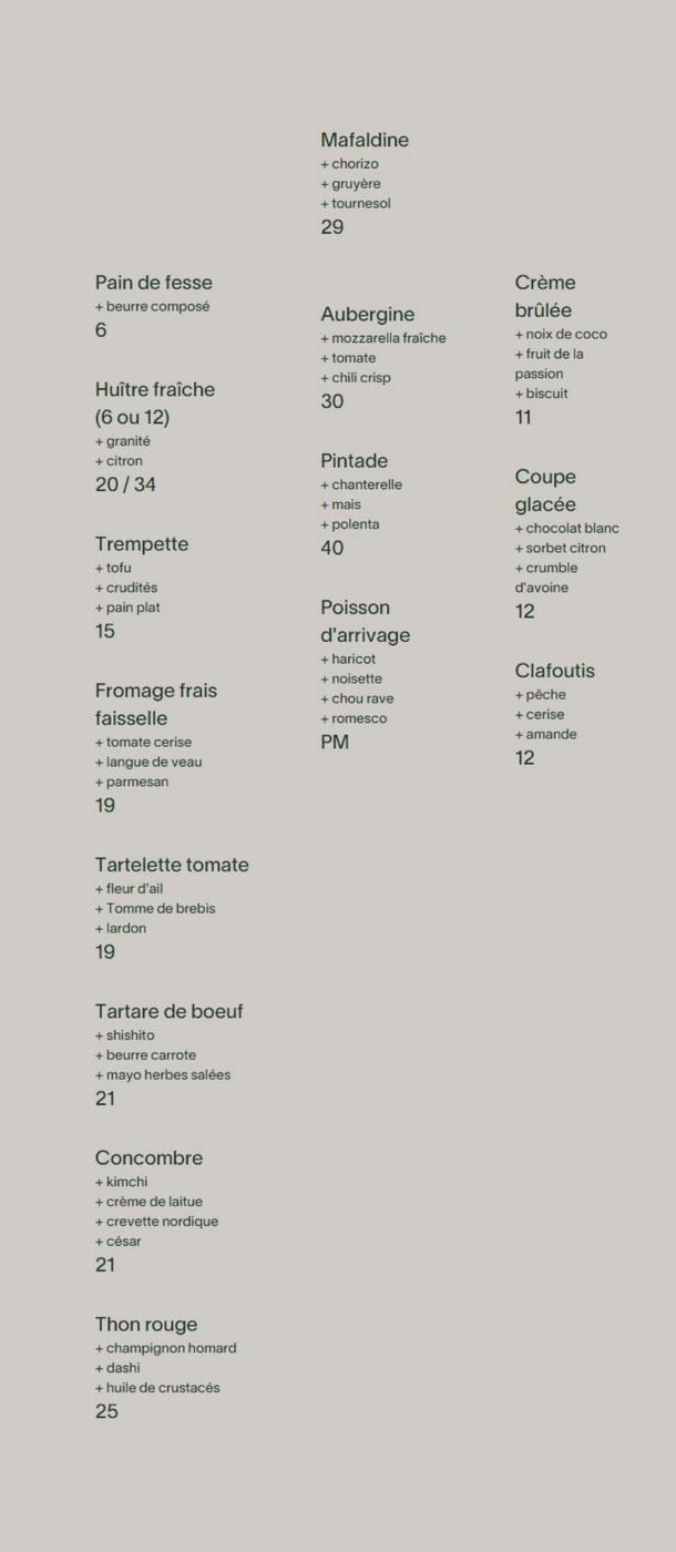 Menu Le Clocher Penché