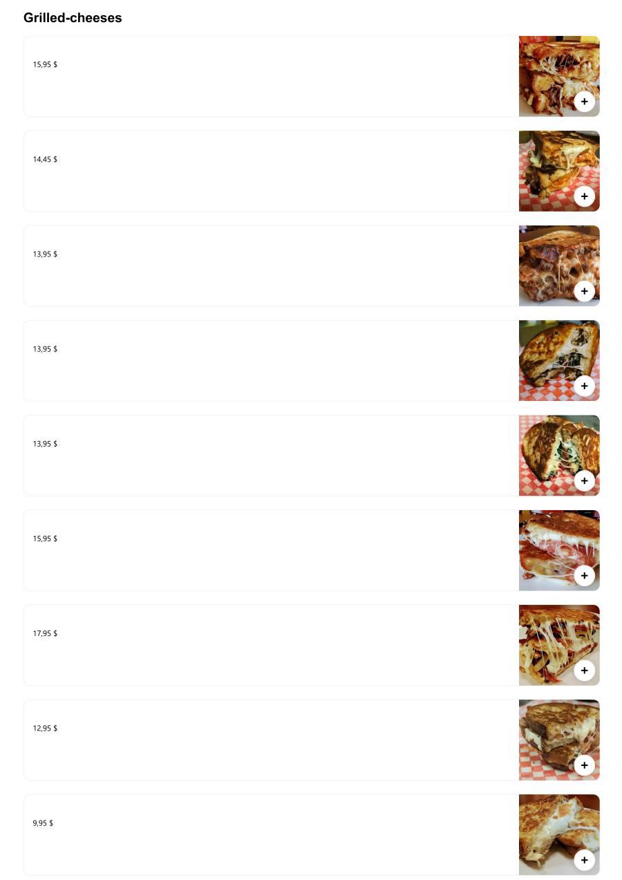 Menu La P’tite Souris