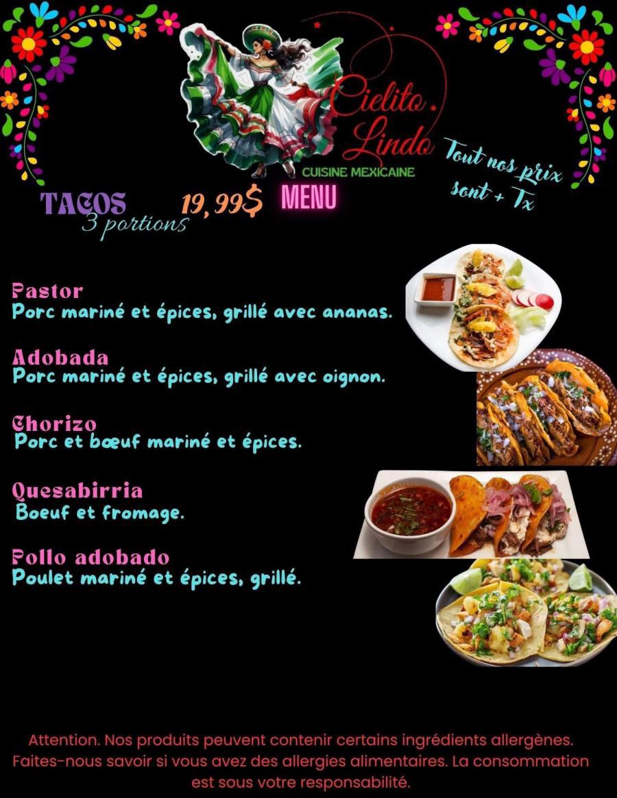 Menu Cielito Lindo
