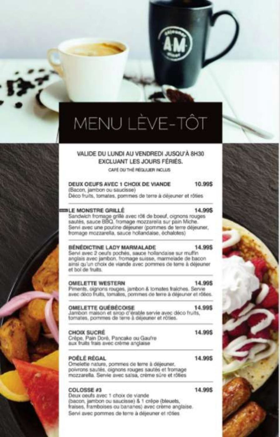 Menu A M Déjeuner