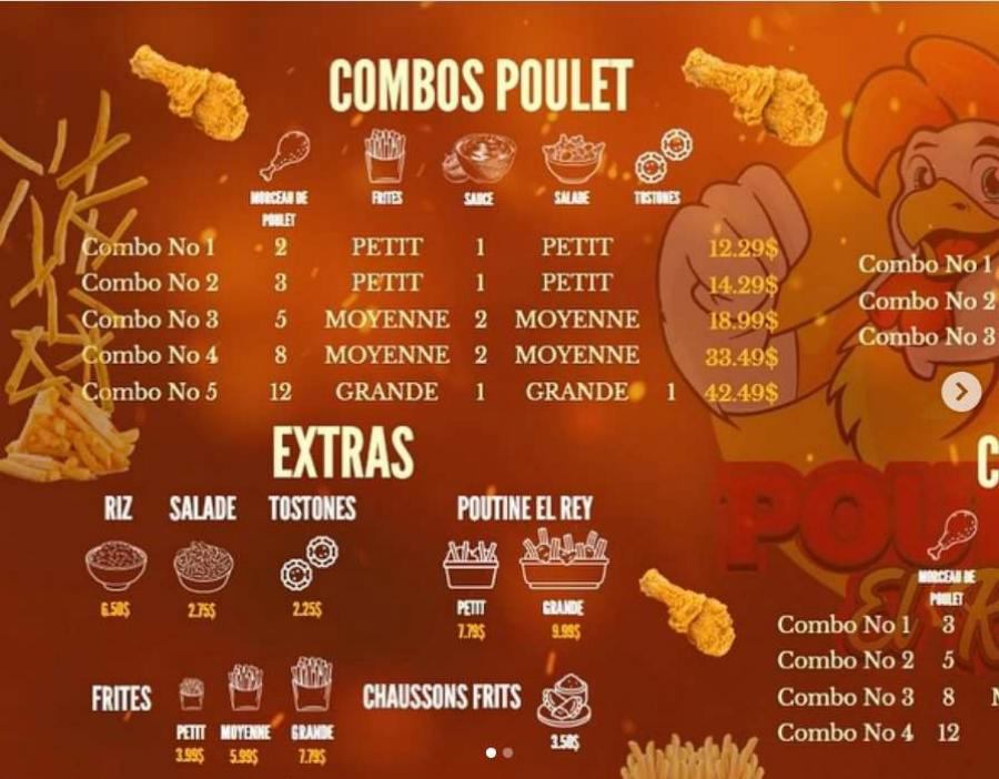 Menu Poulet el rey