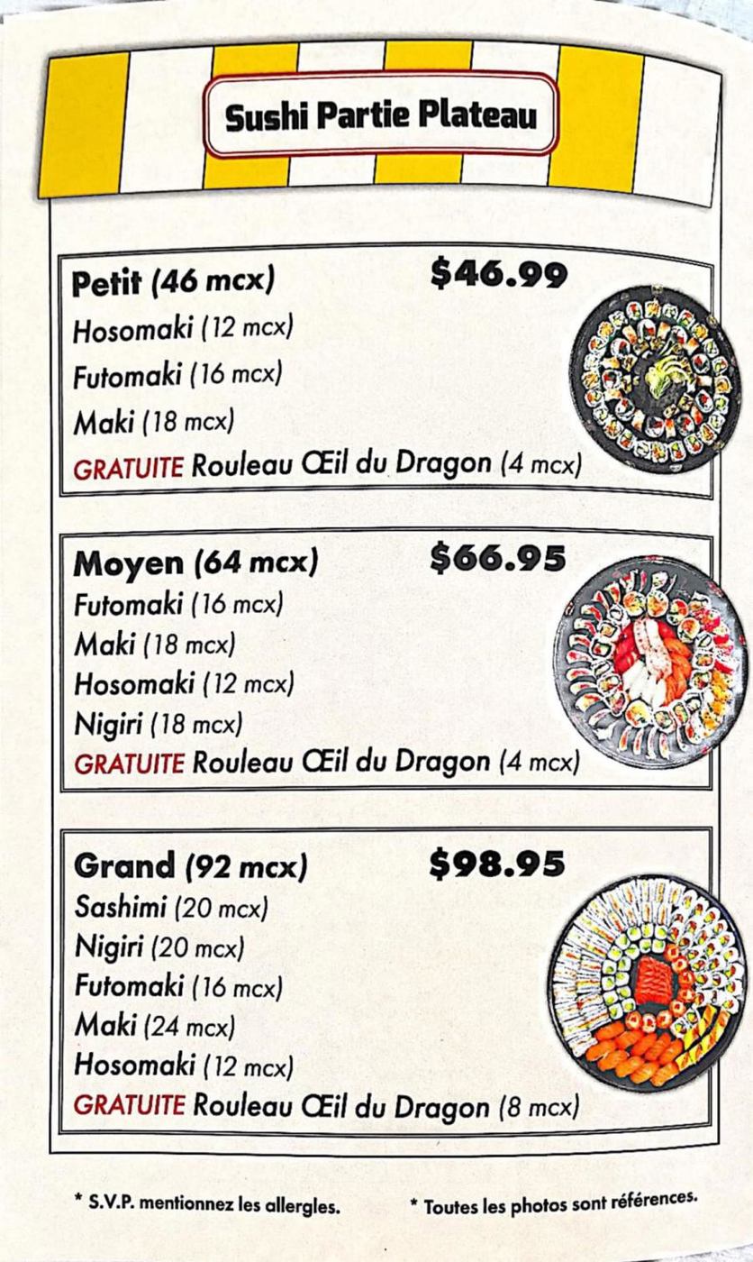 Menu Sapporo Sushi Bar