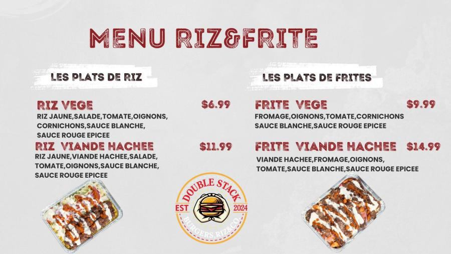 Menu La maison du burger double stack