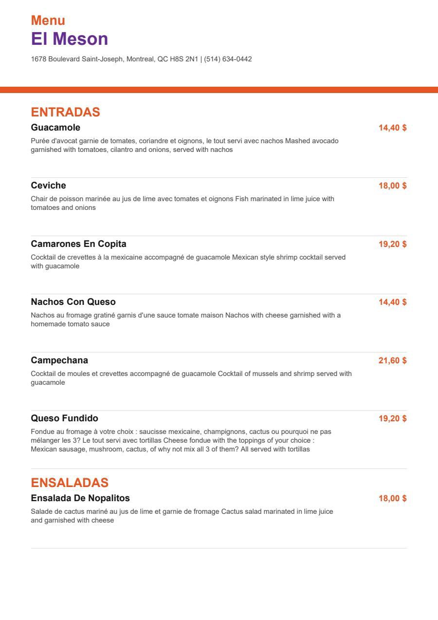 Menu