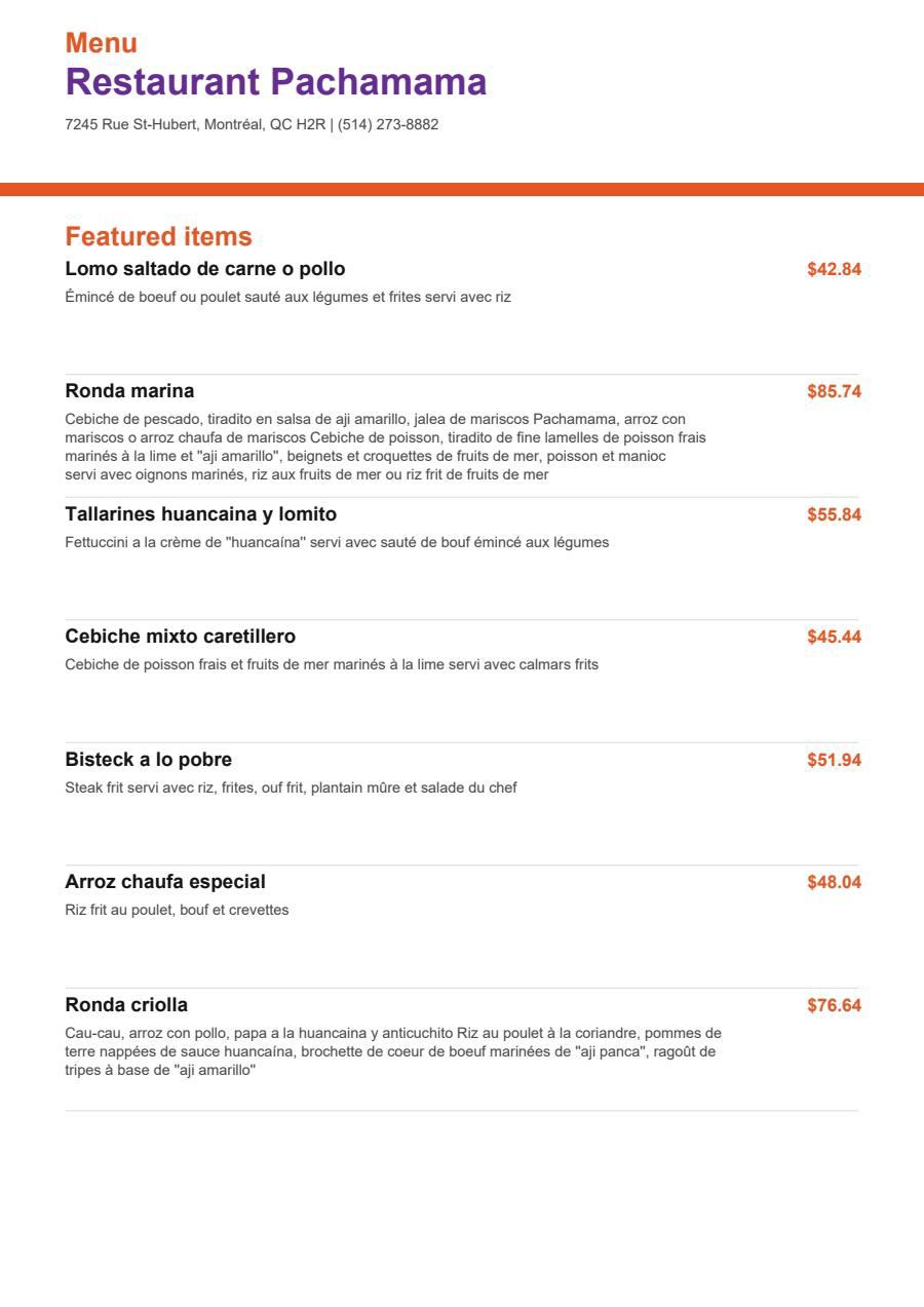 Menu