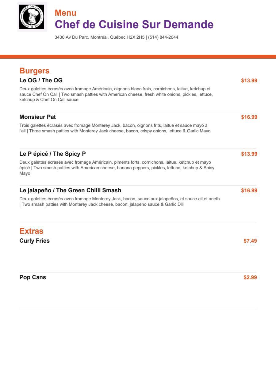 Menu