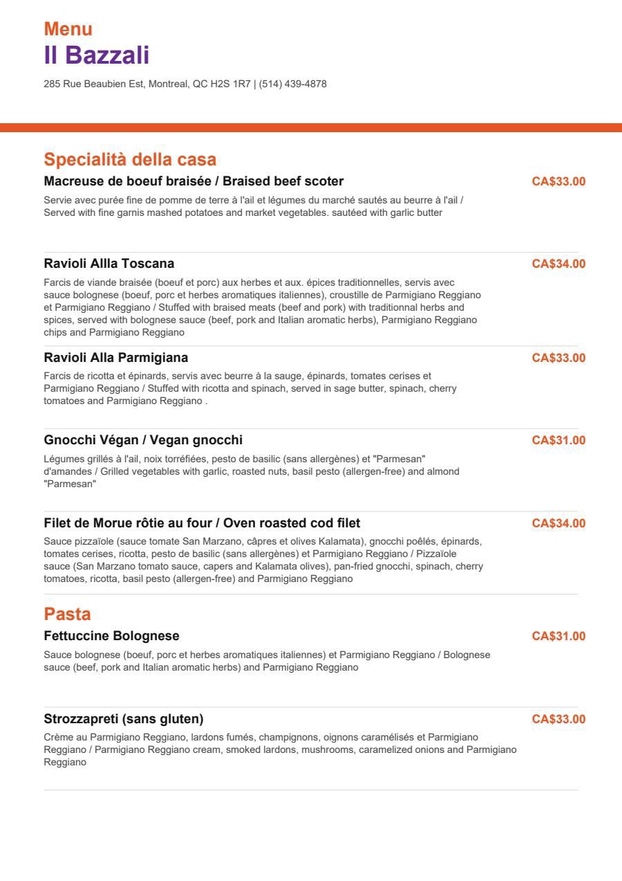 Menu