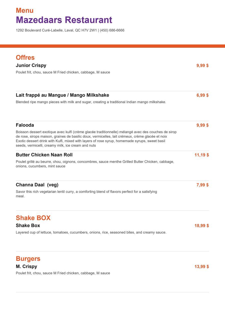 Menu