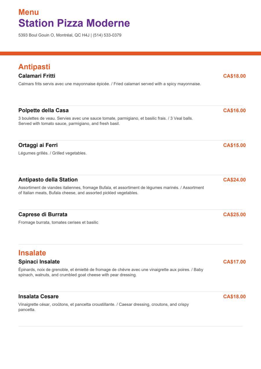 Menu