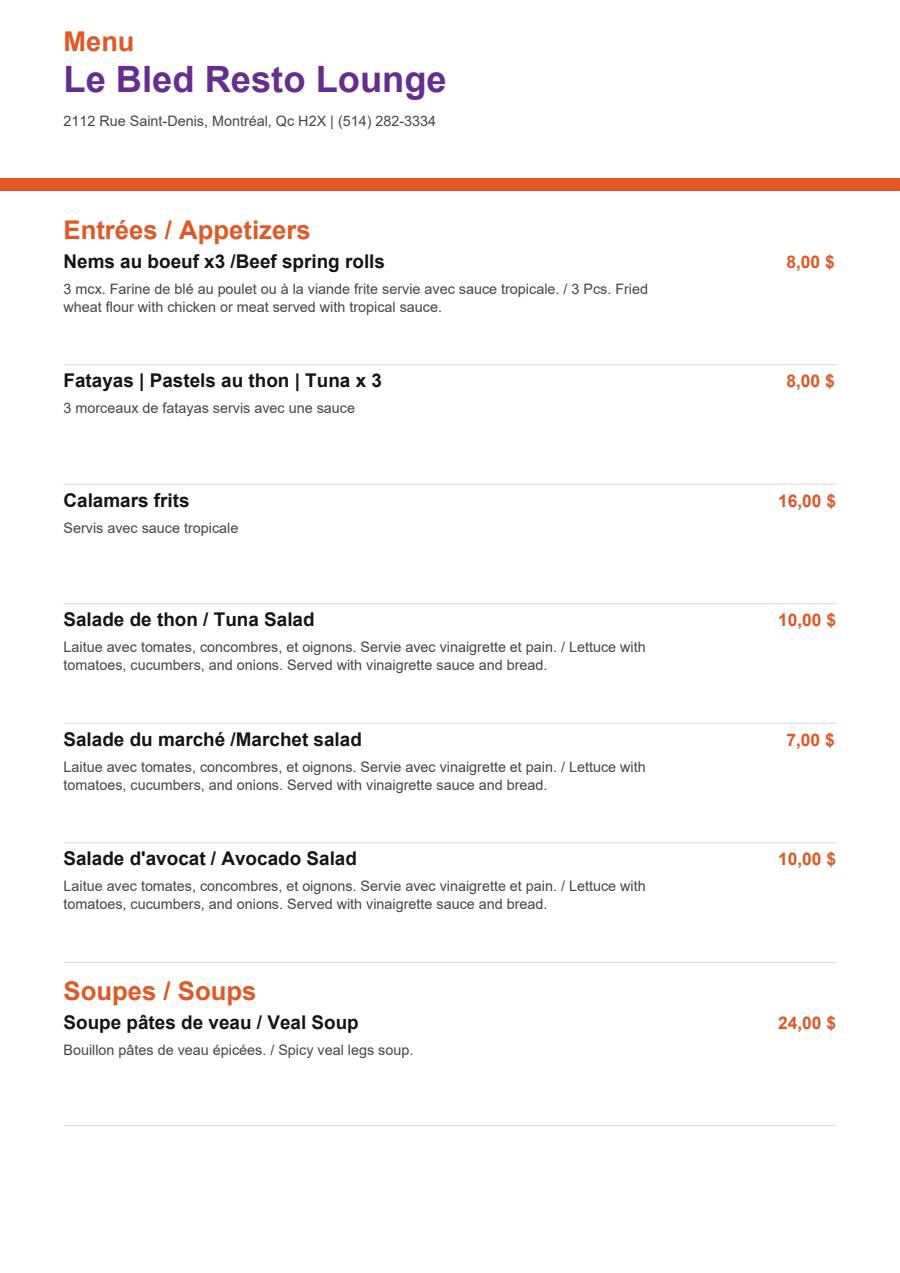 Menu