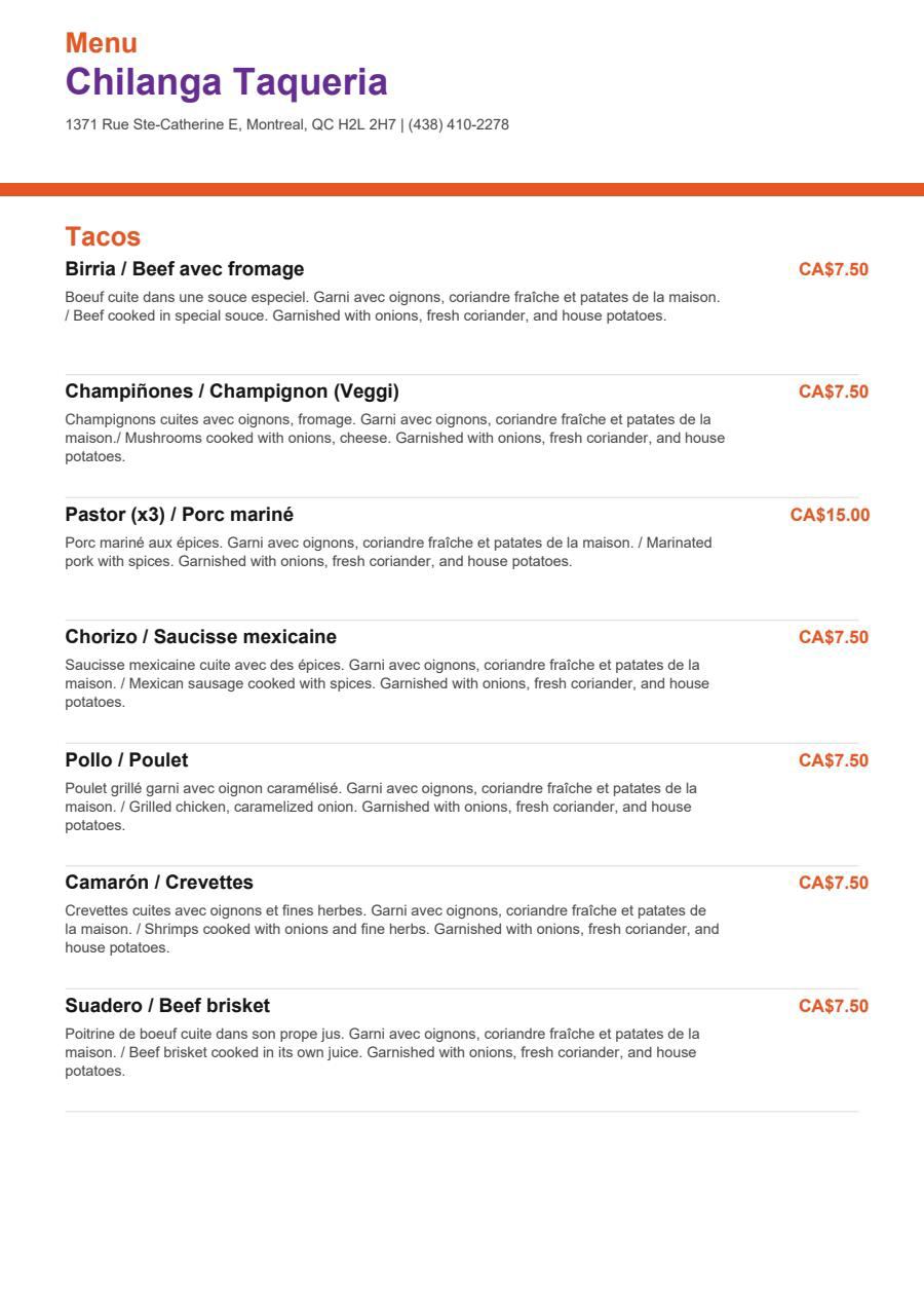 Menu