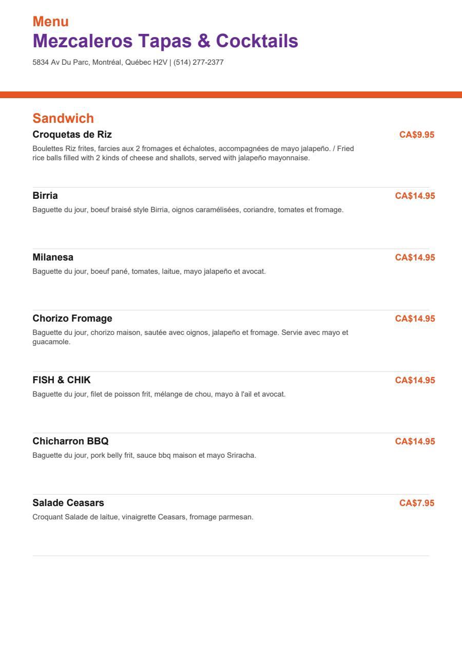 Menu