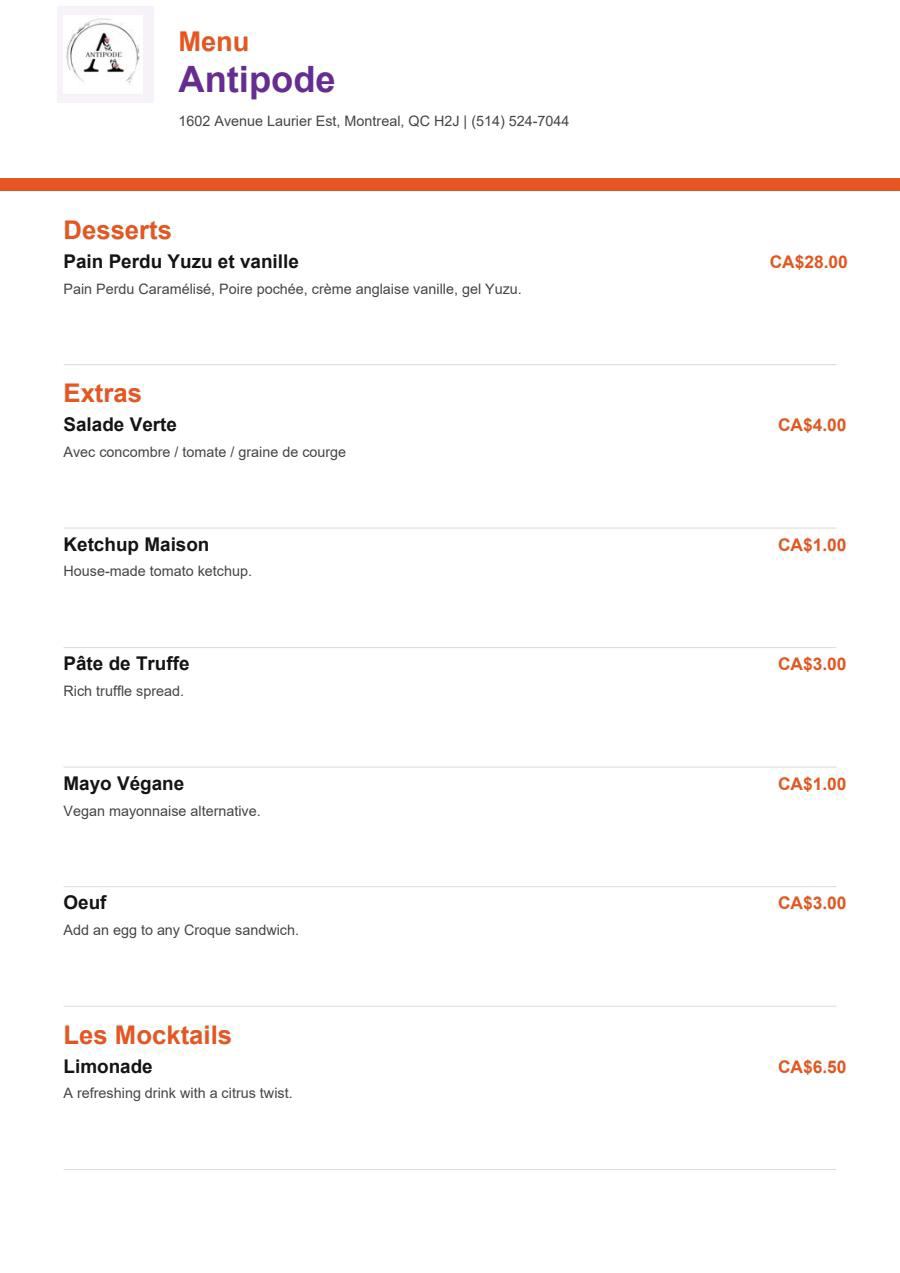 Menu