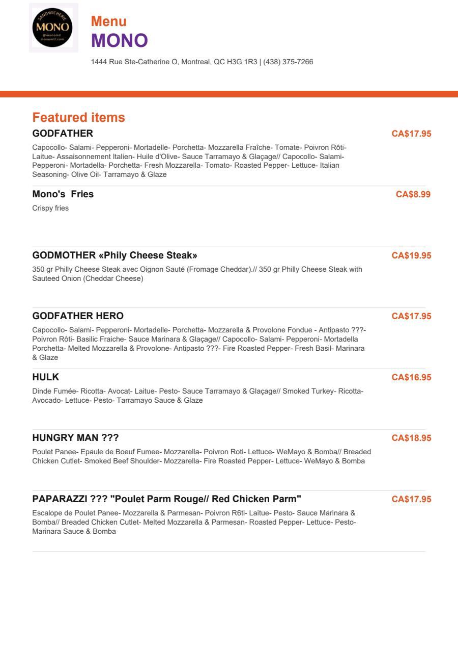 Menu