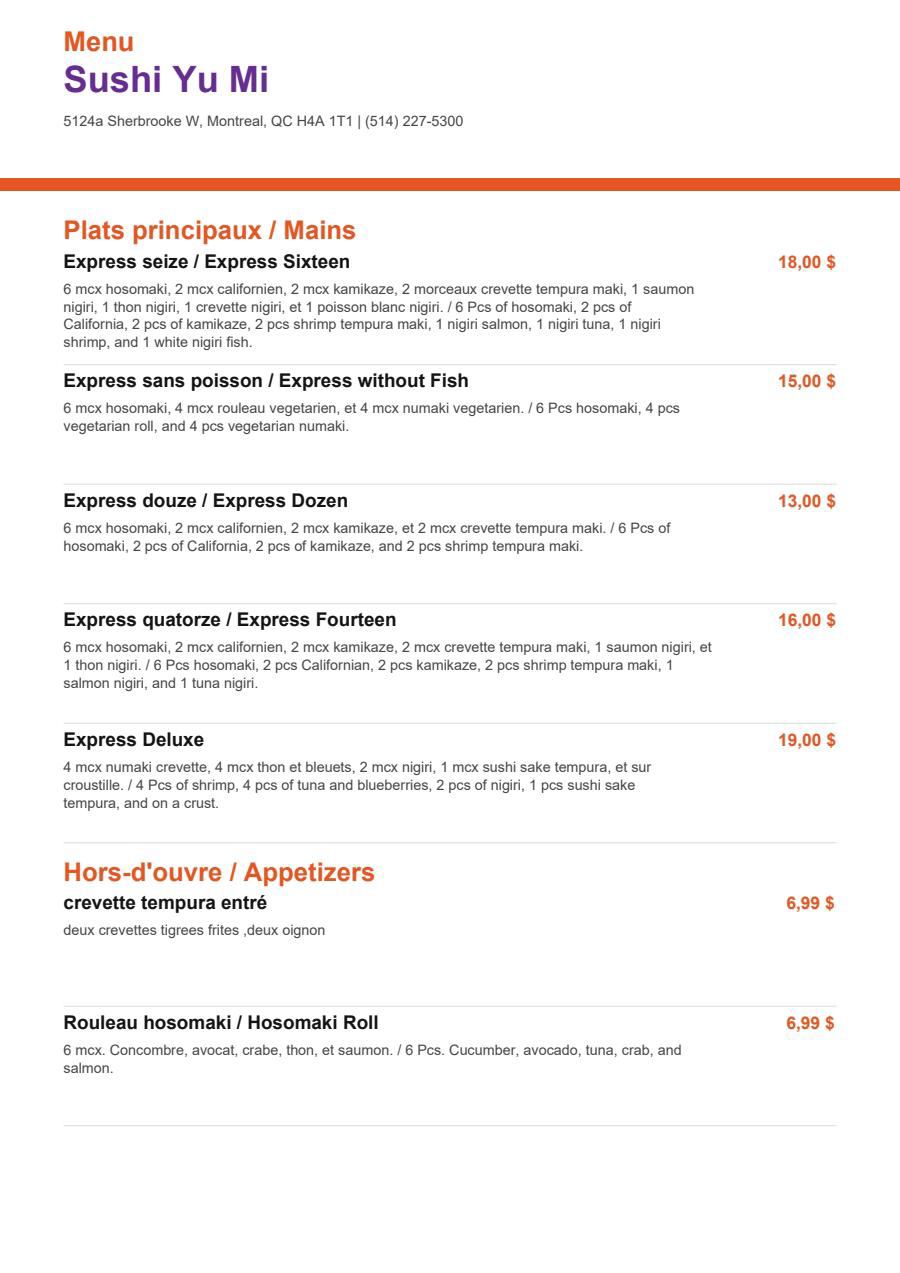 Menu