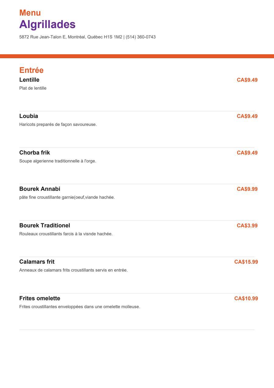 Menu
