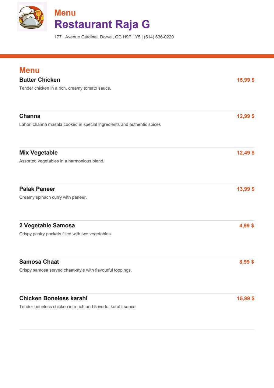 Menu